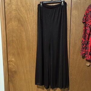 Blu Sage Holiday black shimmery wide leg pants.